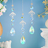 3Pcs 201 Stainless Steel Mushroom Hanging Ornaments HJEW-TA00369-5