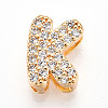 Brass Micro Pave Cubic Zirconia Charms KK-N254-217G-K-1