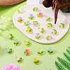 24Pcs 8 Colors Spray Painted Transparent Glass Pendants PALLOY-TADJ00013-4