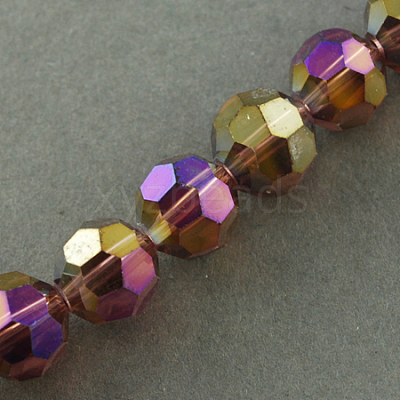 Electroplate Glass Beads Strands EGLA-R016-6mm-13-1