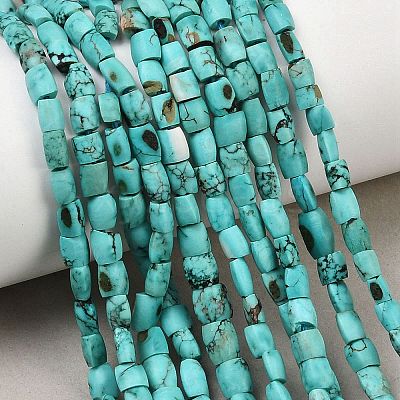 Dyed Natural Crackle Turquoise Beads Strands G-K365-G03-02-1