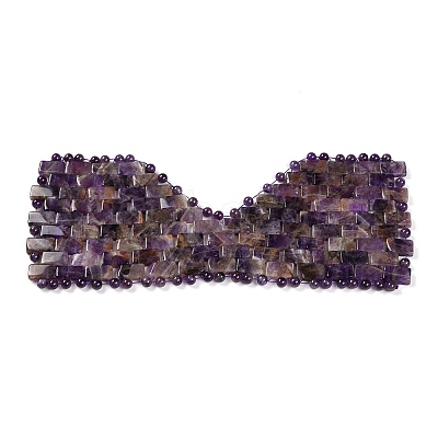 Natural Amethyst Woven Eye Mask AJEW-P074-11F-1