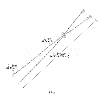 Rack Plating Brass Box Chain Slider Bracelets MAK-YW0001-04P-1