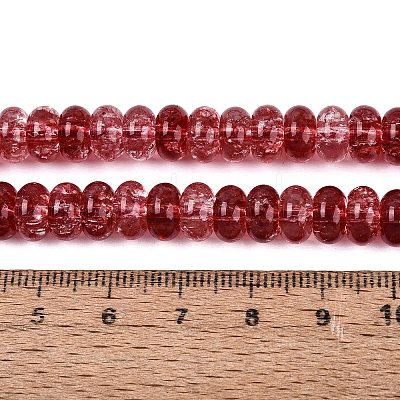 Crackle Transparent Glass Beads Strands GLAA-N074-02A-08-1