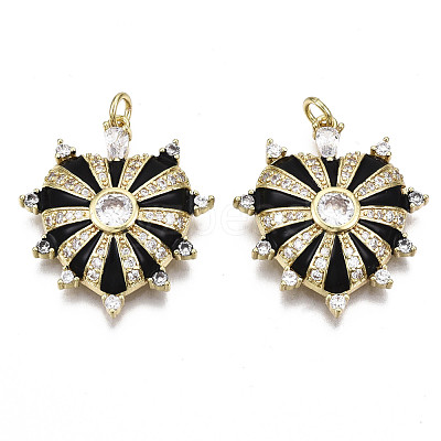 Brass Micro Pave Cubic Zirconia Pendants X-ZIRC-N039-055A-NF-1