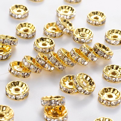Brass Rhinestone Spacer Beads RB-A014-Z10mm-01G-1
