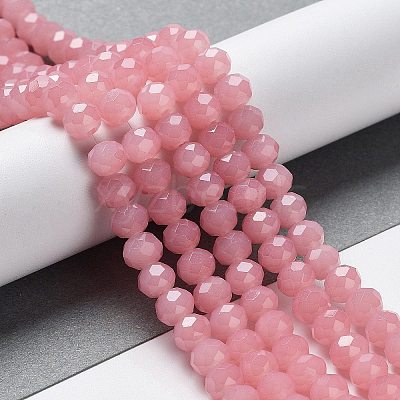 Baking Paint Imitation Jade Glass Bead Strands DGLA-A034-J8MM-A3-1
