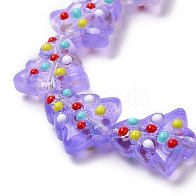 Handmade Bumpy Glass Beads Strands LAMP-F032-08M-1