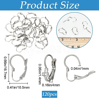 304 Stainless Steel Leverback Earring Findings STAS-SP0001-03A-1