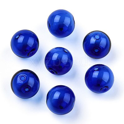 Transparent Blow High Borosilicate Glass Globe Beads GLAA-T003-09F-1