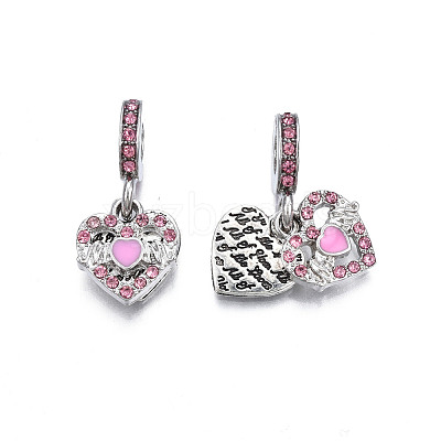 Rack Plating Alloy Enamel European Dangle Charms MPDL-N039-215-1