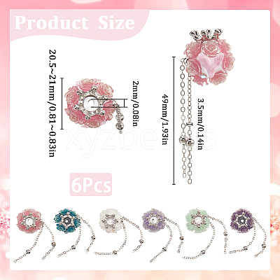 6Pcs 6 Colors Handmade Polymer Clay Rhinestone Beads CLAY-SC0001-91-1