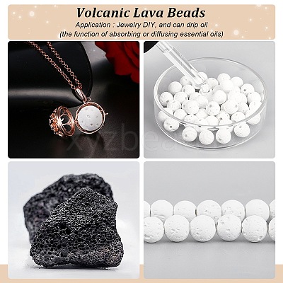 Synthetic Lava Rock Beads Strands X-G-S247-8mm-08-1-1
