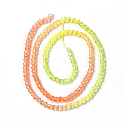 Transparent Gradient Color Glass Beads Strands LS-GLAA-H021-01B-09-1