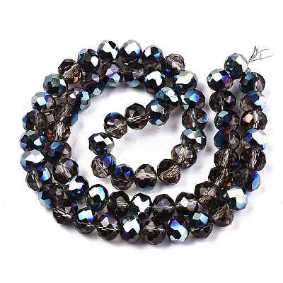 Electroplate Transparent Glass Beads Strands X-EGLA-A034-T8mm-Q20-1
