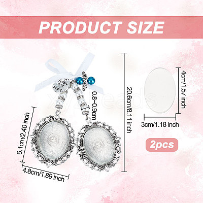 Tibetan Style Alloy Oval Pendant Cabochon Settings PALLOY-AB00008-1