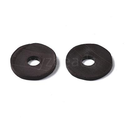 Flat Round Handmade Polymer Clay Beads CLAY-R067-12mm-38-1