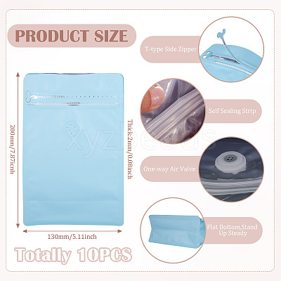 10Pcs BOPP and Aluminized PET and PE Resealable Coffee Zipper Bags with Valve ABAG-TA0001-93C-1