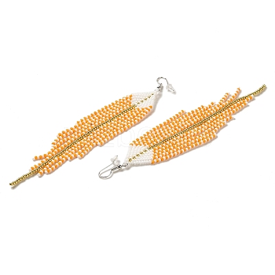 Bohemia Woven Glass Seed Bead Dangle Earrings EJEW-A046-04C-1