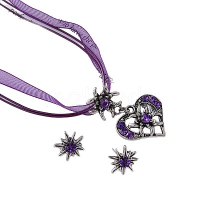 Alloy Rhinestone Pendant Necklaces & Stud Earrings Sets FS-WG88A89-01-1