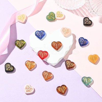 19Pcs 19 Colors Handmade Lampwork Beads LAMP-CJ0002-38-1