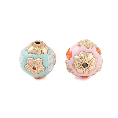 Alloy with Resin with Glass Handmade Indonesia Beads FIND-Q106-50-1