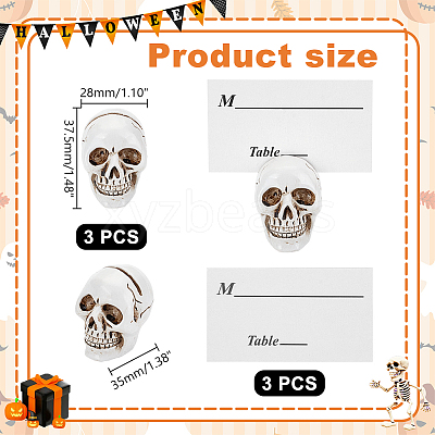 Skull Resin Name Card Holder DIY-WH0430-814-1