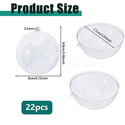 22Pcs Openable Transparent Plastic Big Pendants FIND-DC0008-27-1