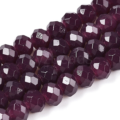 Baking Paint Imitation Jade Glass Bead Strands X-DGLA-A034-J6MM-A02-1