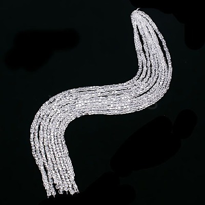 Transparent Cube Shaped Crystal Glass Beads Strands X-GLAA-F012-A03-1