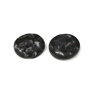 304 Stainless Steel Textured Disc Charms STAS-Q336-11A-B-1