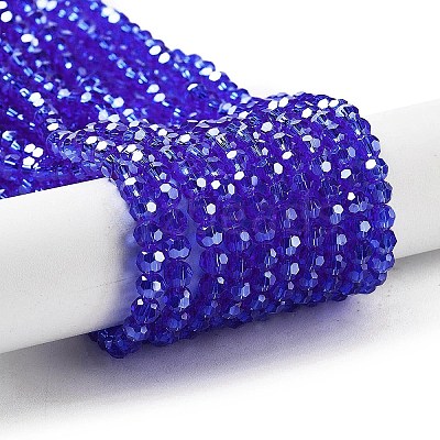 Electroplate Transparent Glass Beads Strands EGLA-A035-T4mm-A21-1