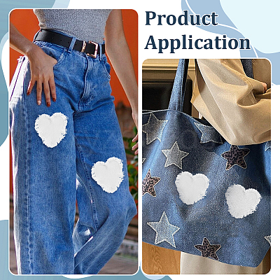 6Bags Polyester Blank Embroidery Sew on Cloth Patches PATC-PH0001-86C-1