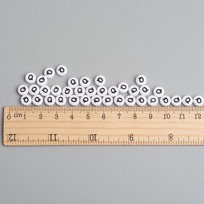 Acrylic Horizontal Hole Letter Beads X-PL37C9070-Q-1