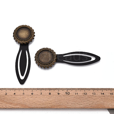 Alloy & Iron Bookmark Cabochon Settings PALLOY-N184-06AB-1