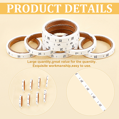 AHADEMAKER 8 Rolls 8 Style Clothing Size Labels DIY-GA0003-49-1