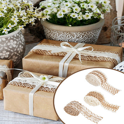 2 Rolls and 1 Bundle Burlap Ribbon OCOR-LP0001-77-1