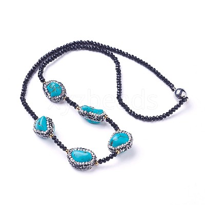 Natural Howlite Necklaces NJEW-G323-01-1