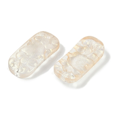 Spray Painted Transparent Glass Connector Charms X1-GLAA-H035-06-1