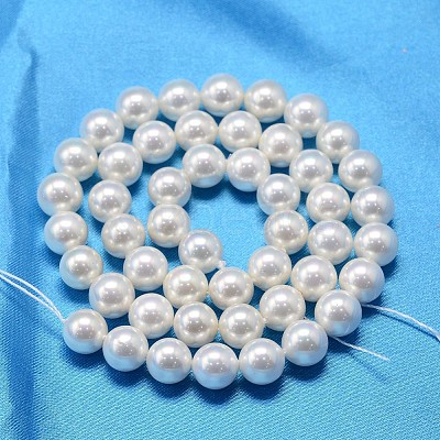 AB Color Plated Shell Pearl Round Bead Strands X-BSHE-L011-10mm-C001-1