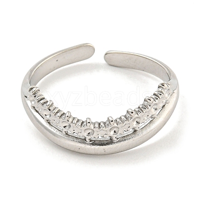 Tarnish Resistant 304 Stainless Steel Cuff Finger Ring Components STAS-P365-31P-1
