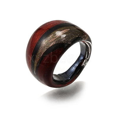 Mixed Handmade Lampwork Wide Band Rings RJEW-X0005-B-1