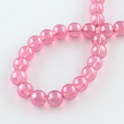 Transparent Spray Painted Glass Bead Strands DGLA-R050-8mm-06-1