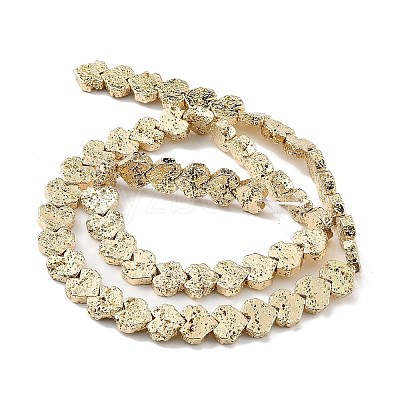Electroplated Natural Lava Rock Beads Strands G-H303-A09-LG-1