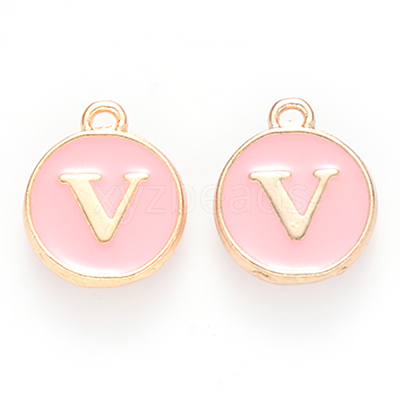 Golden Plated Alloy Enamel Charms ENAM-S118-07V-1