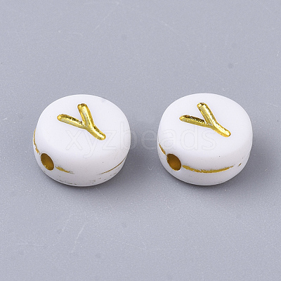 Plating Acrylic Beads X-PACR-R242-01Y-1