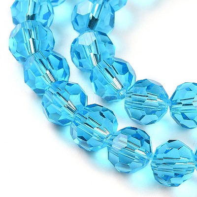 Transparent Glass Beads Strands GLAA-Q104-01C-1