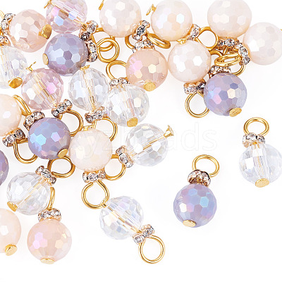 25Pcs Electroplate Glass Charms PALLOY-TAC0314-1