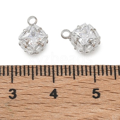 Brass Pave Clear Cubic Zirconia Charms CU-CBAD360-08P-02-1