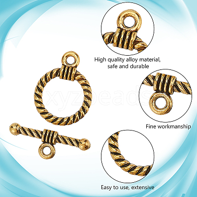 150Pcs Tibetan Style Alloy Toggle Clasps FIND-GO0002-99AG-1